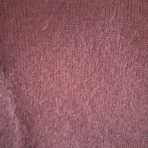Zara Wool Blend Burgundy Polo Style Sweater with Gray Collar - Picture 4 of 14